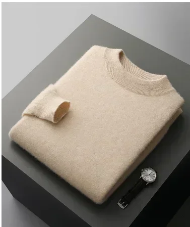 Autumn and winter men's pure wool sweater High quality crewneck fashion casual men's long sleeve sweater size 3XL