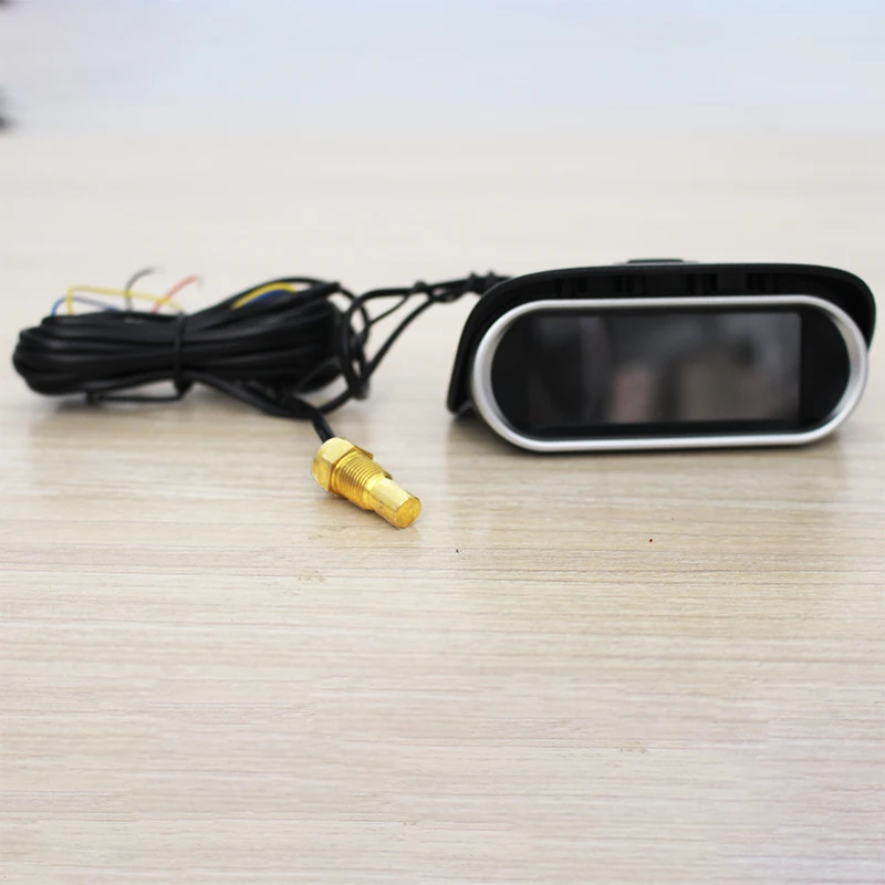 Digital Water Temperature Gauge 12V 24V Include Voltmeter Water Temperature Sensor Head Joint Sensor Radiator Adapter 1/8NPT