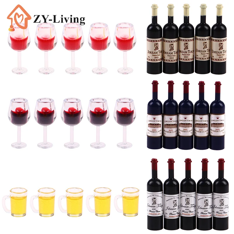 5Pcs 1:12 인형 집 미니어처 와인 컵 맥주 머그 - Wine Beer House 리뷰 및 가격