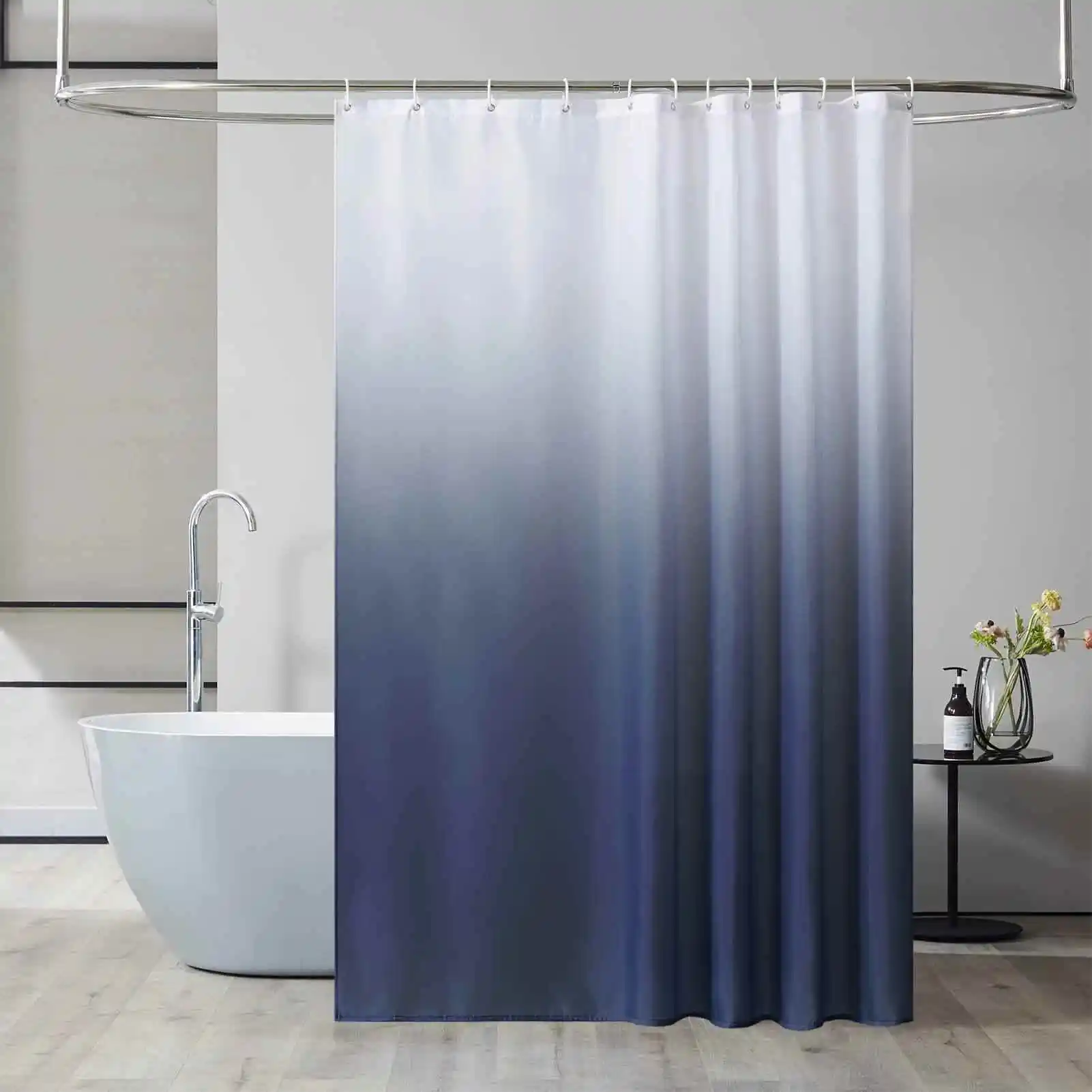 Gradual Change Digital Printing Shower Curtain Waterproof Bathroom Curtain Polyester Thickened Shower Cover Bathroom Curtain