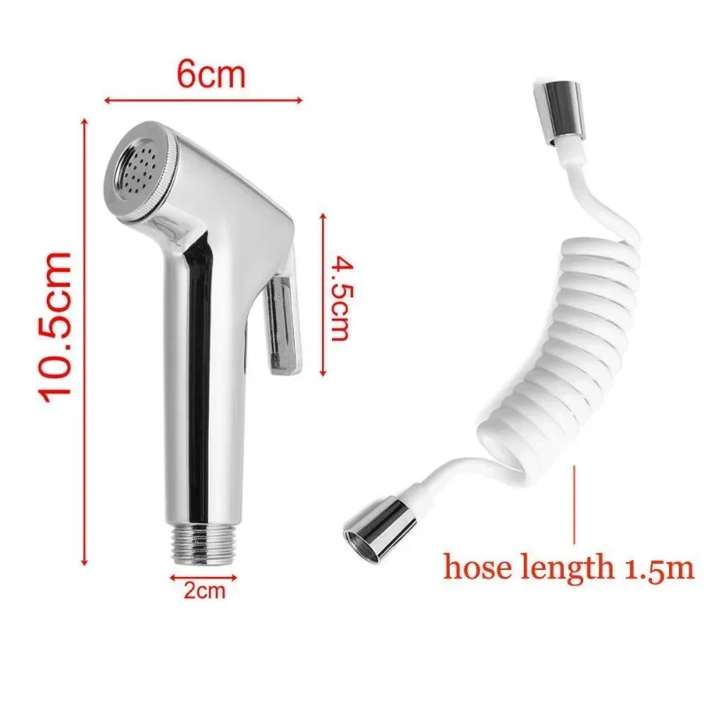 Portable Handheld Bidet Sprayer Set with 1.5M Telephone Shower Hose Spray Gun Switch Faucet Adapter,Toilet Showerhead Nozzle Kit