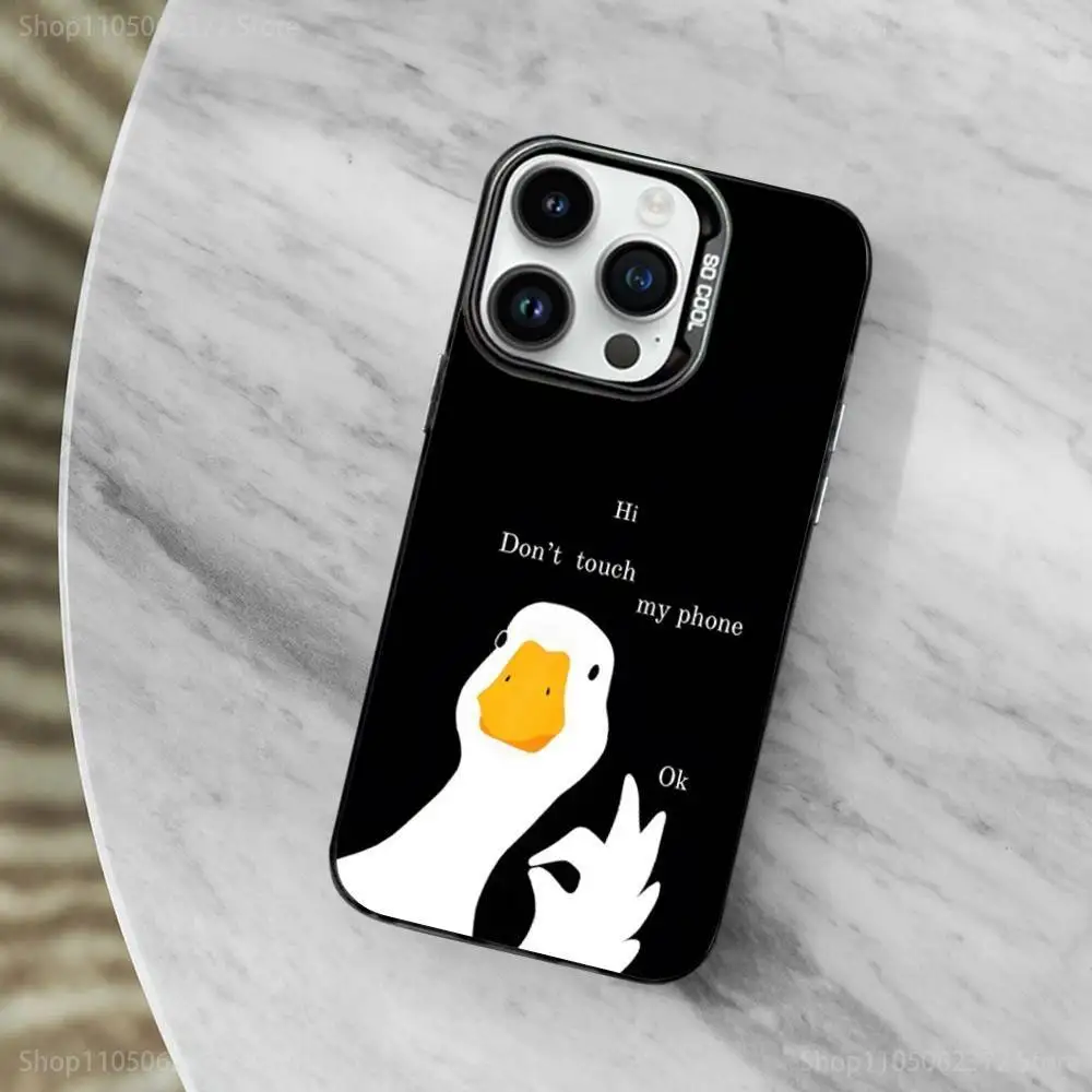 Jogo g-gooses d-duck capa de telefone quente para iphone 11,12,13,16,14,15, mini, pro,xs, max preto fosco capa à prova de choque