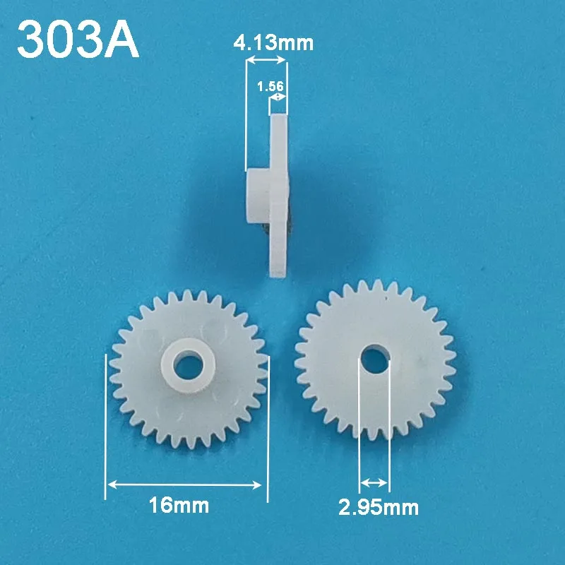 POM Roda De Engrenagem De Plástico, Toy Modelo Acessórios, 303A, 0.5M Engrenagens, OD 16mm, 1.6mm, 30 Dente, 2.95mm Buraco