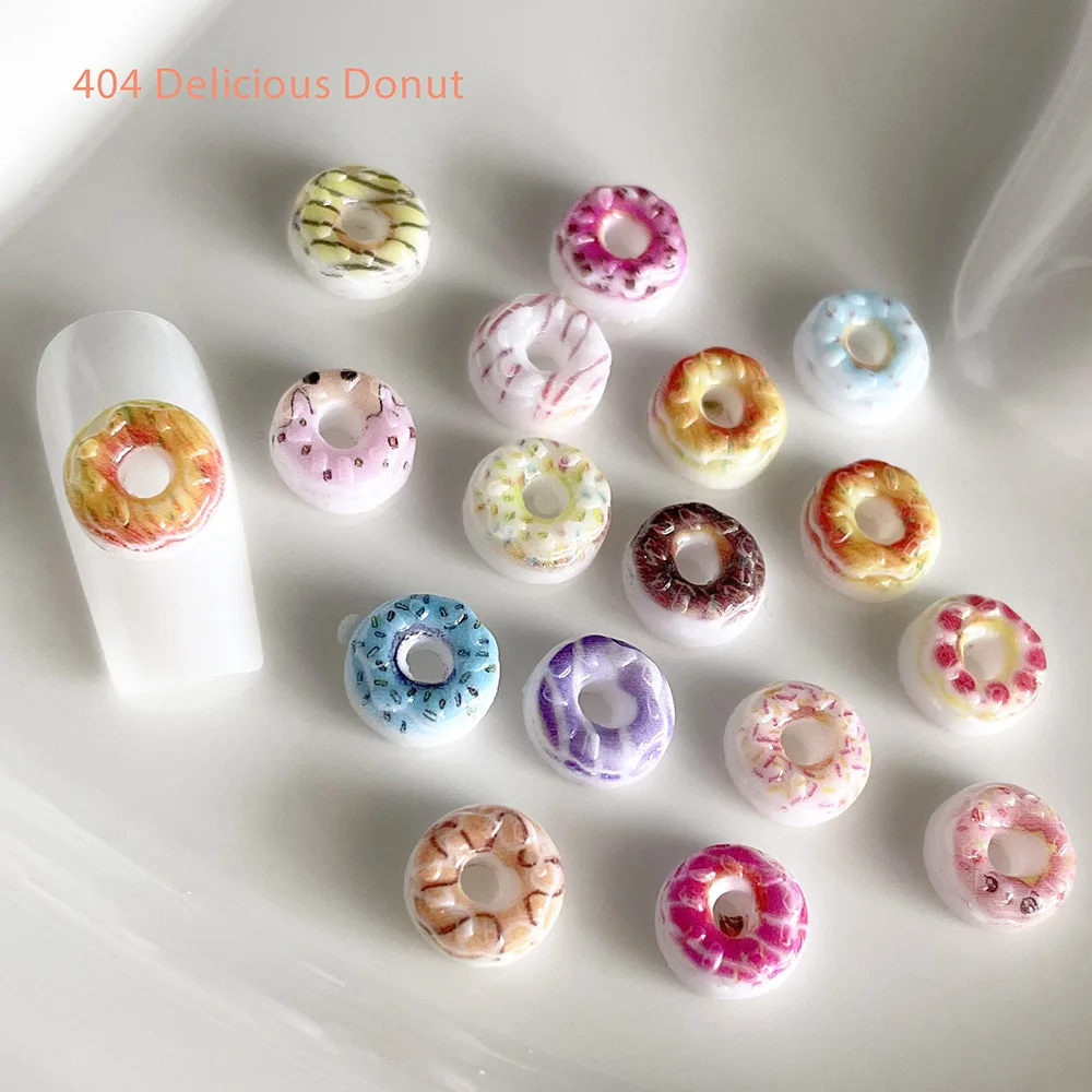 -Delicious Donut- Childish Dessert Food Resin Nailfit Decoration Various Kiyomi 3D Doughnuts DIY Accessories Nail Trinket 404art