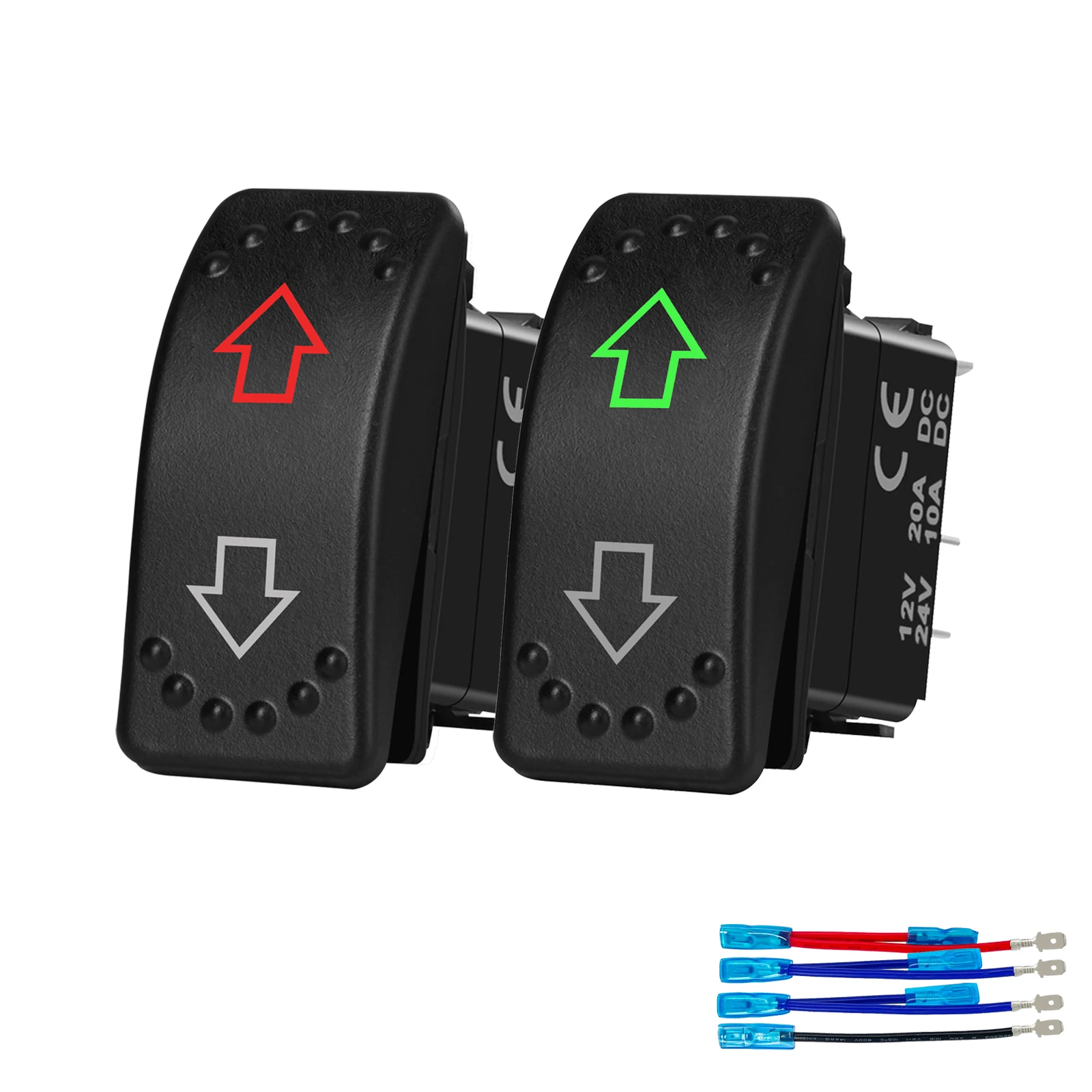 

Latching Up / Down Polarity Reverse Switch 7-Pin DPDT ON-OFF-ON Rocker Switch 20A Arrows Toggle for 12V /24V Motor Control