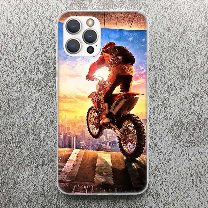 Motocross Motorcycle Dirt Bikes Phone Case For iPhone 17 16 15 14 13 12 11 Pro Max Mini Plus Air 7 SE 8 Soft Silicone Print Shel