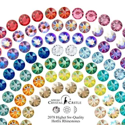 Crystal Castle 2078 Hotfix Rhinestone Dress Hot fixation Stone AB Strass Flatback Gemstones Diy Nail Iron-On Glass For Clothing