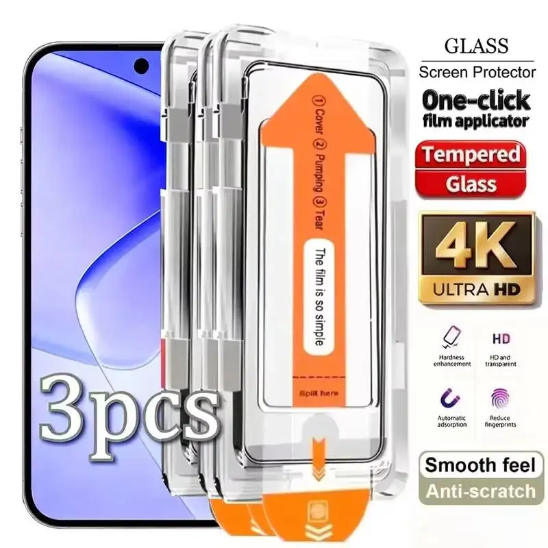 

Dust Free Tempered Glass For Iphone 17 Pro Max Air 16 15 14 13 11 12 Mini 16E 7 Plus XS XR SE Easy Installation Screen Protector