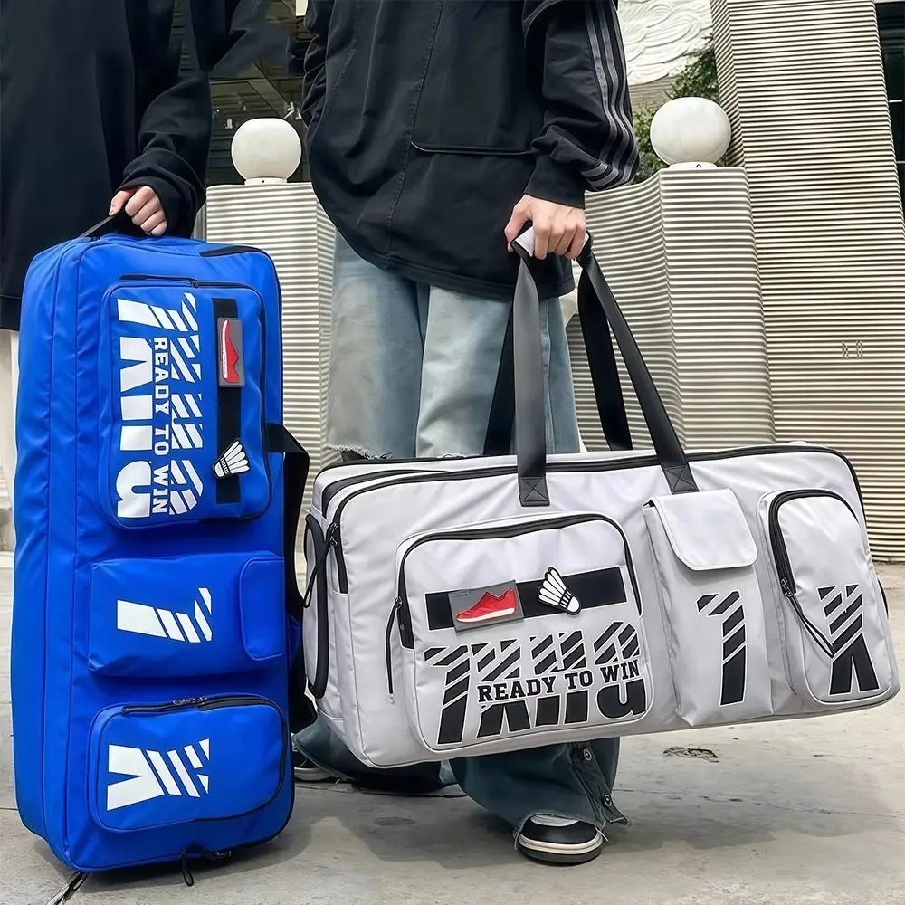 

Large Capacity Badminton Racket Handbag Multifunctional Waterproof Carrying Handbag Shoes Compartment Tennis Shoulder Bag