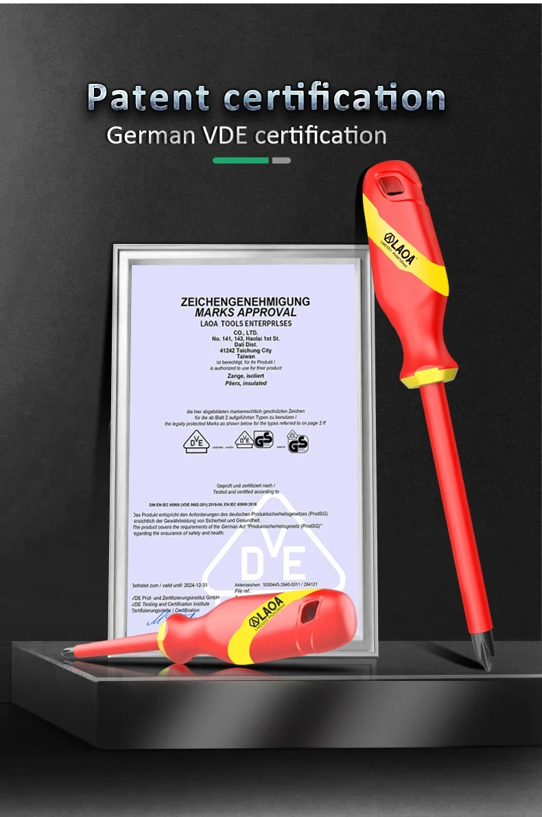 LAOA 6 Stück/8 Stück Schraubendreher-Sets VDE isolierter Schraubendreher Elektrowerkzeug – Detail 5