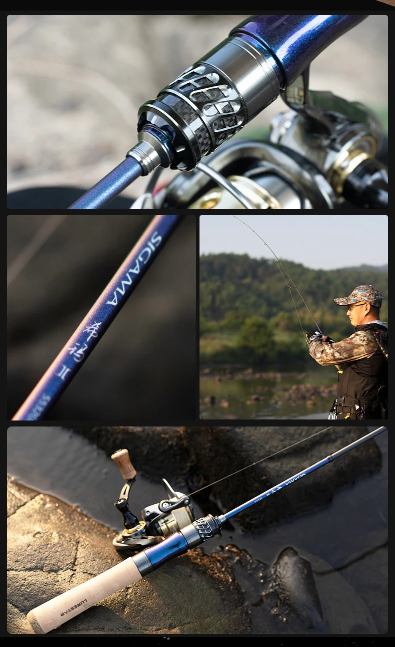 PURELURE SigamaII Ultraleichte Carbon-Angelruten MF Action 2-teilig UL/L Power Spinning/Casting Reiserute zum Angeln – Detail 7