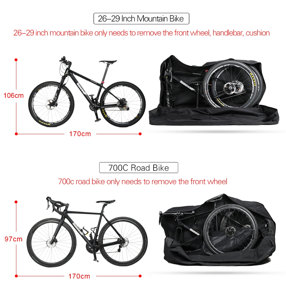 Rhinowalk 26-29 Inch Folding Bike Carry Bag Portable MTB 700C Road BikeTransport Case Travel Outdoor Bycicle Cycling Accessories