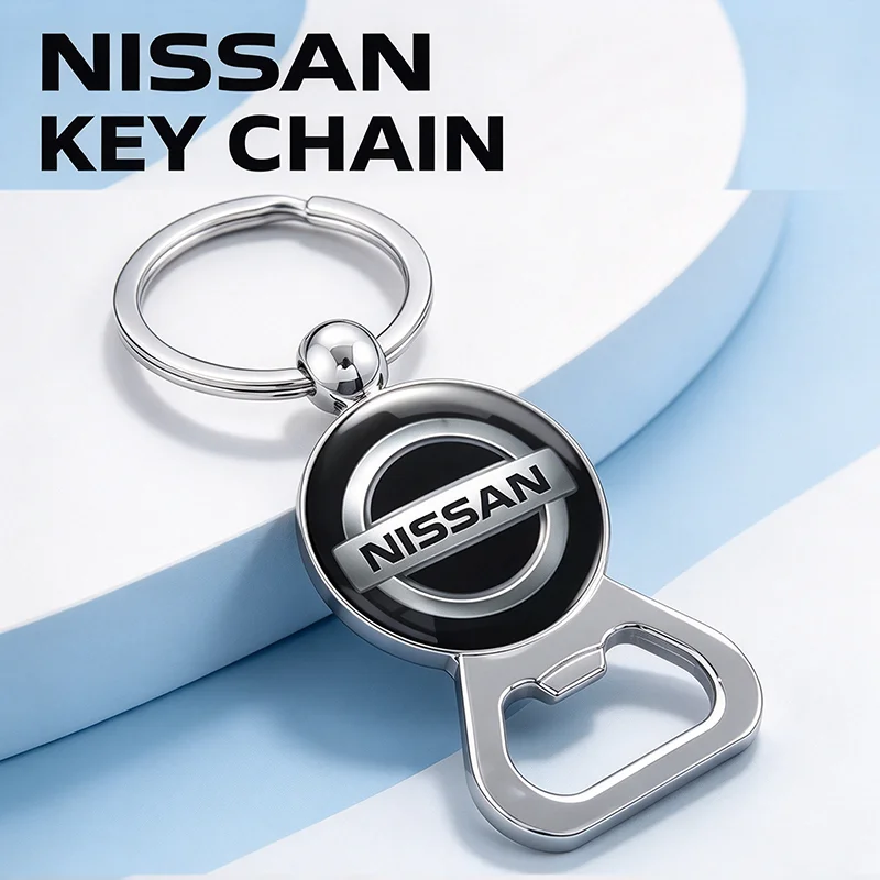 Car Logo Bottle Opener Key Chain Holder Keyrings for Nissan Sentra Tiida Altima X-Trail Qashqai Teana Livina NV200 NP300 Versa