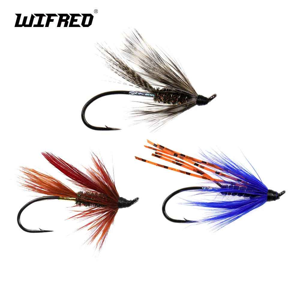 Wifreo 8pcs Classical Freight Train Fly Silver Hilton Flies For Steelhead Trout Salmon Fishing Lure Baits