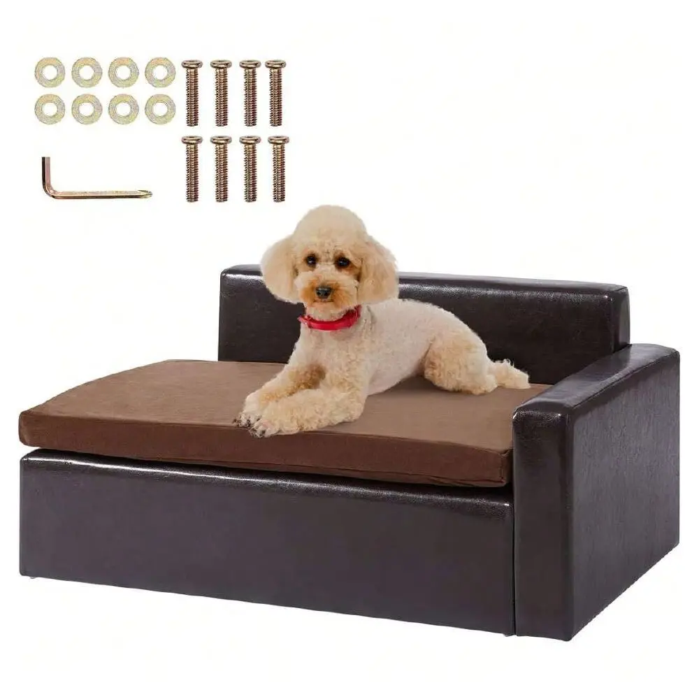 

Лежанка для собак среднего размера, диван-лежанка для щенков и кошек, моющийся диван-кресло для животных, грузоподъемность 50 фунтов, черный цвет.