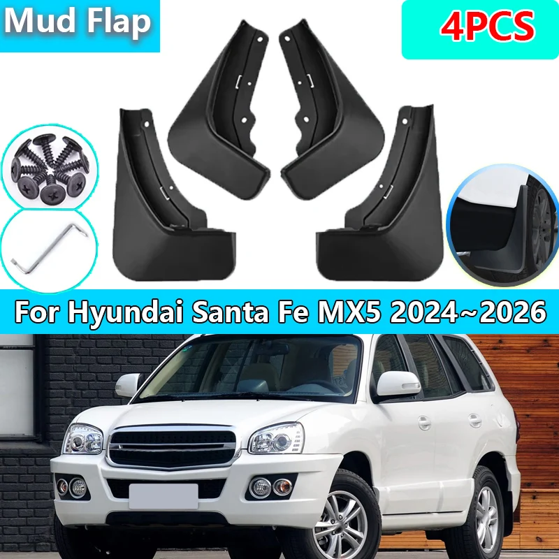 

For Hyundai Santa Fe MX5 2024 2025 2026 Car Mudguards Mud Flaps Splash Guards Protector Cover Front Rear Fender Car Accessories