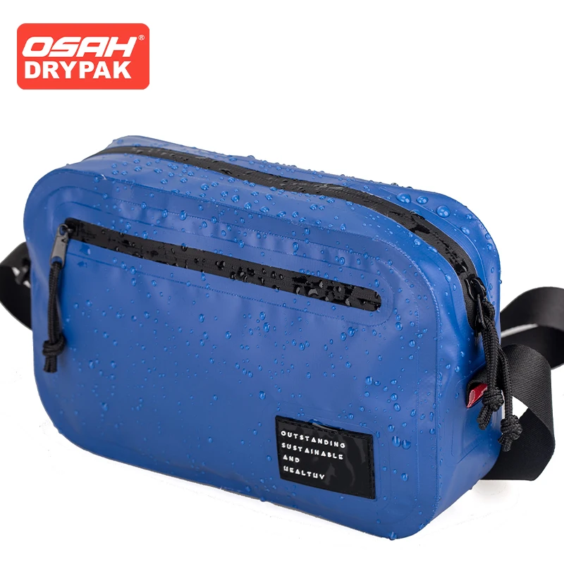 OSAH Minimalist Fashion Waist Shoulder Bag Large Capacity Swimming Makeup Fitness Bag Waterproof PVC Material Outdoor Travel Bag