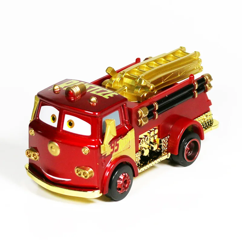 Disney Pixar Cars 2 3 Lightning Mcqueen Red Firetruck Race Div Fire Rescue Truck Alloy Model Car 1:55 Vehicles Boy Toy For Kid