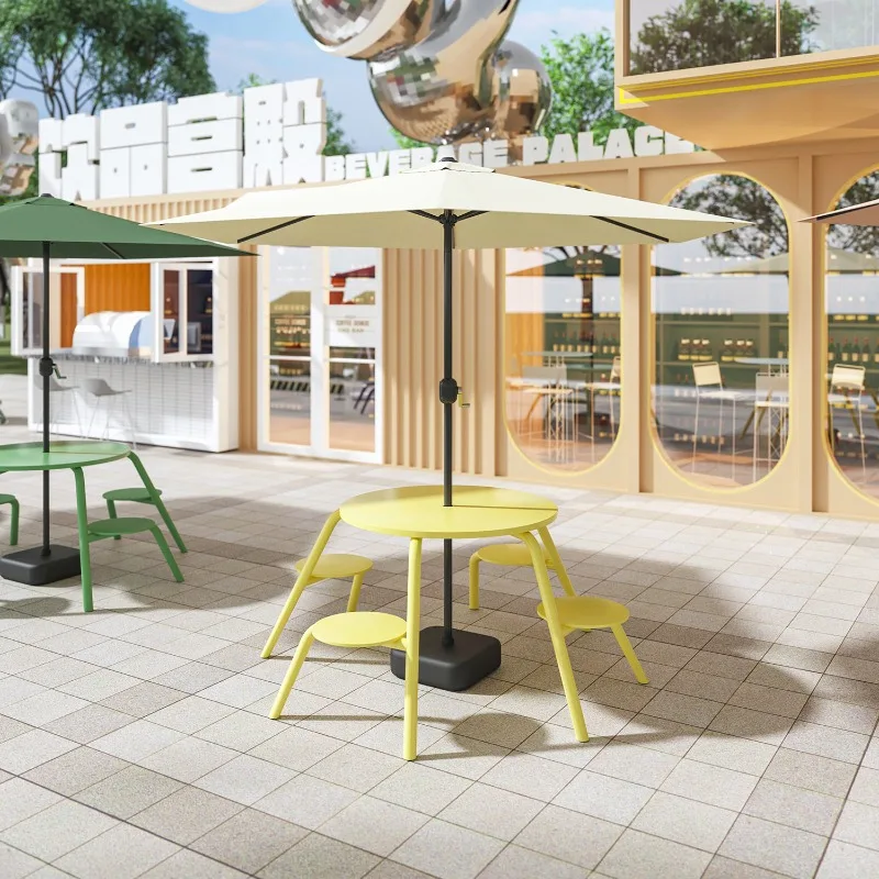 

Outdoor tables and chairs with umbrella combination courtyard leisure outside balcony shop cafe outdoor tables and chairs set