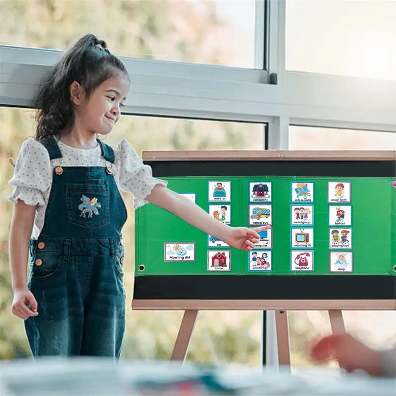 Calendrier visuel pour enfants, avec 72 cartes de Routine à points, matériel d'apprentissage pour la salle de classe à la maison