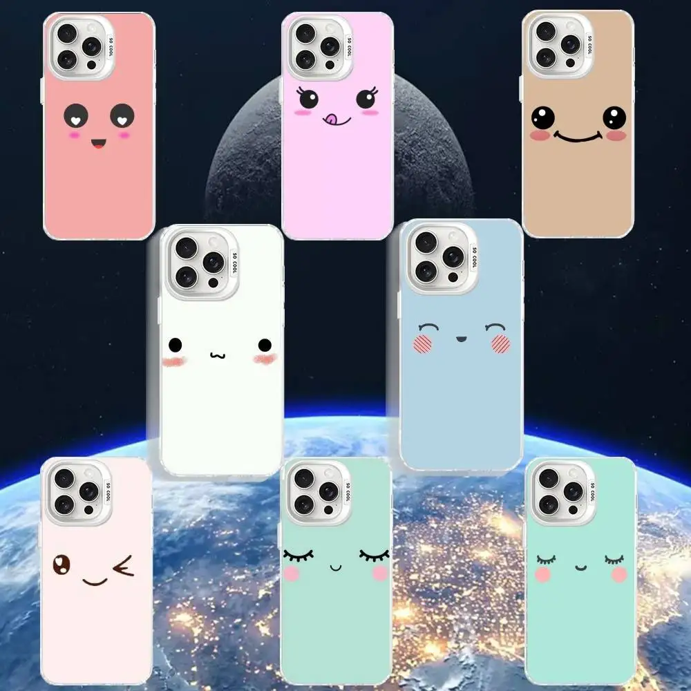 

Cute Emoji Phone Case For iPhone 16,15,14,13,12,11,Mini,Pro,MAX White Matte Shockproof Cover