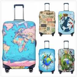 print Map pattern Thick Elastic Luggage Protective Cover Zipper Suit For 18-32in Bag Suitcase Covers Trolley Cover Travel