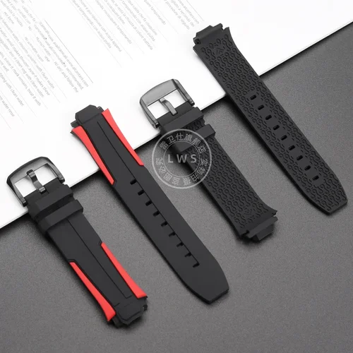 Imagen 2 del producto Correa de reloj de silicona convexa especial para Tissot 1853 T-SPORTS T111.417 correa de reloj bicicleta carrera especial T111417 pulsera 25x18mm