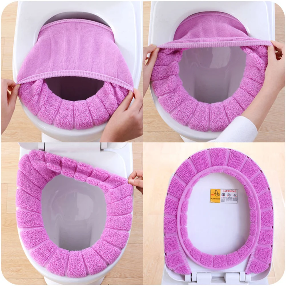 

Washable Toilet Seat Cushion Pad Mat Cover Warm Fast Dry Easy Travel Use Purple Soft Super Surface Great Quality Gift