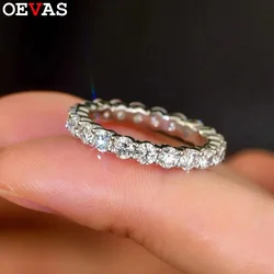 OEVAS 2MM 3MM Moissanite Full Circle Row Diamond Ring 100% S925 Sterling Silver For Women Wedding Fine Jewelry