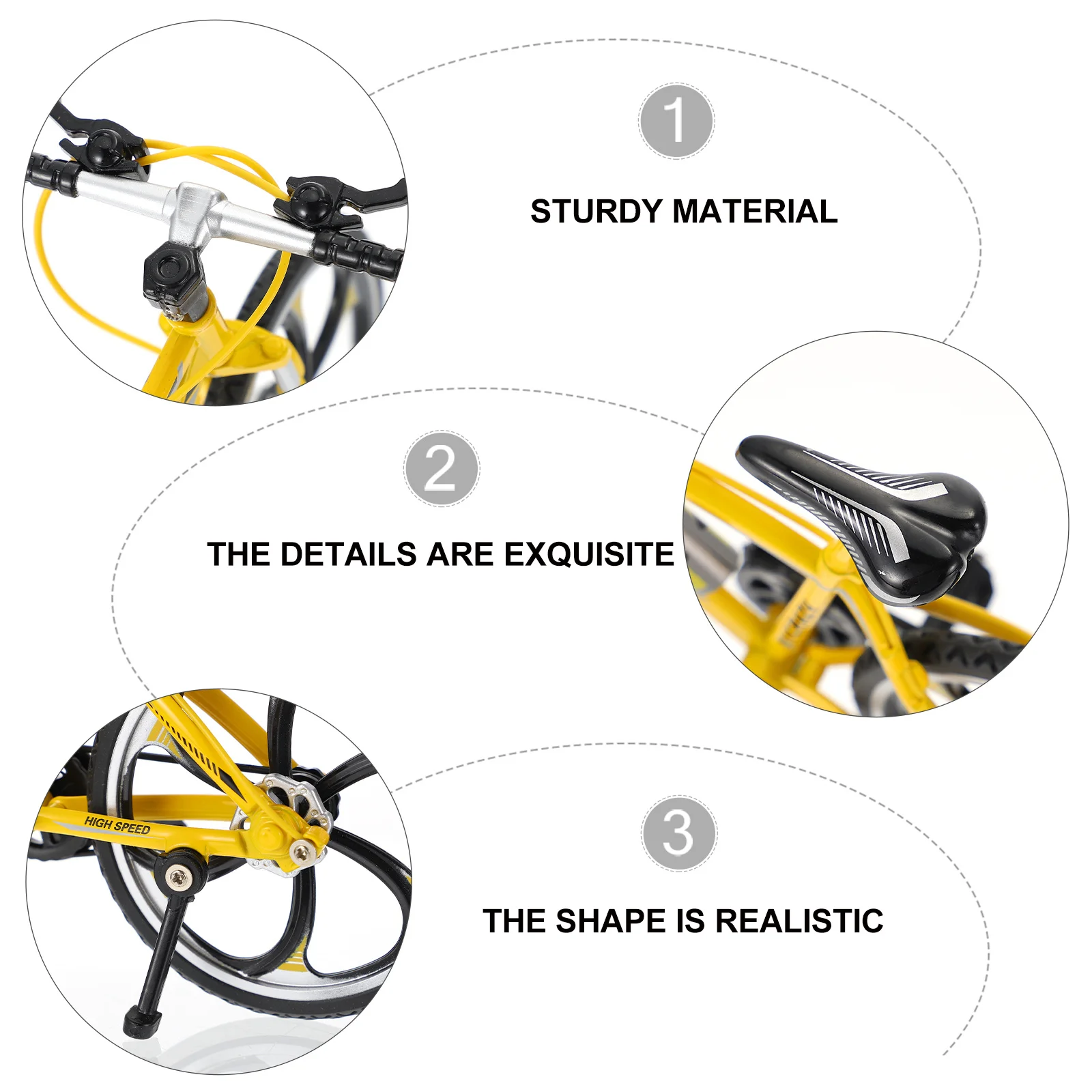 

Bike Finger Bicycle Portable Fingertip Toy Alloy Yellow Home Decoration Fitness