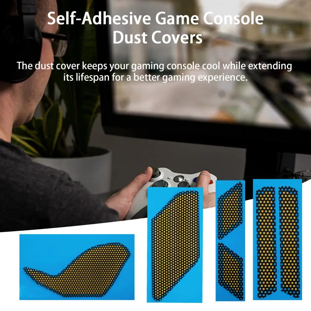 6Pcs Game Console Dustproof Mesh Covers Self-Adhesive Game Console Protective Case Game Console Mesh Covers for ROG Ally