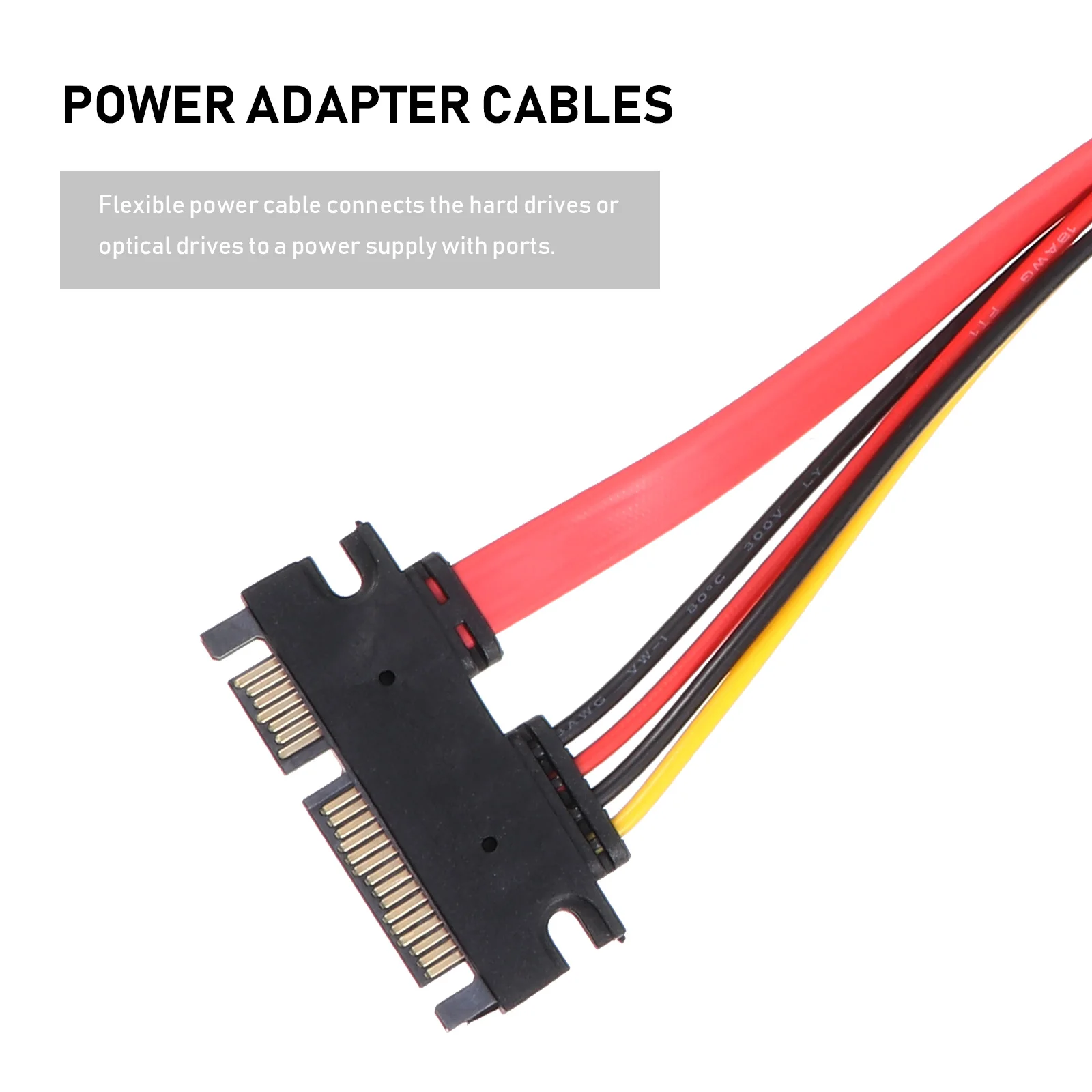 

2 pcs Adapter Cable Copper Male to Female Power Computer Cord Hard Disk Power Extension Wire Ideal DIY Builder IT Repair