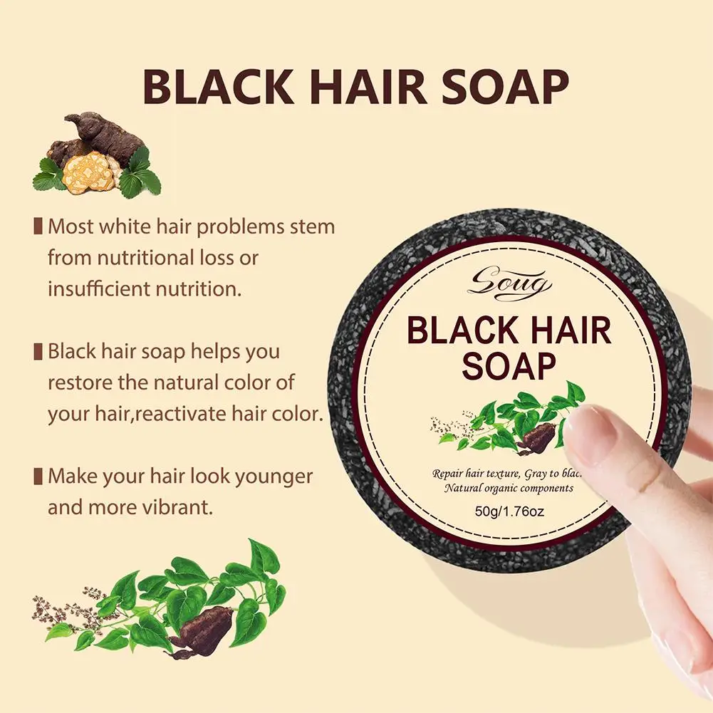 Hair Shampoo Soap Polygonum Multiflorum Shampoo Soaps Black Gray Bar To Hair Soap Canas Shampoo Shampoo Dye T1V7