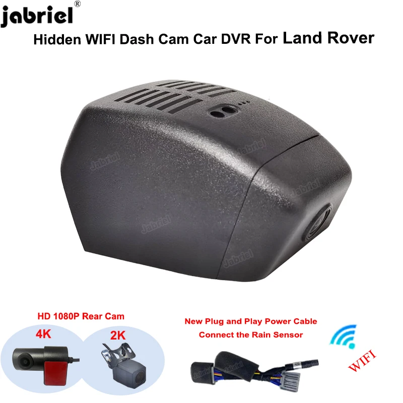 4K Wifi Dash Cam For Land Rover Range Rover Velar Range Rover Evoque 2020 2021 2022 For Jaguar XJ XJL E Pace 2018-2022 DashCam