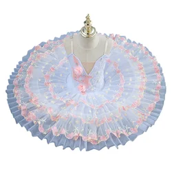 Children Professional Ballet Tutu Dress Sleeping Beauty Performance Dance Costumes Lace Flower Platter Tutu Ballerina Wear Girls