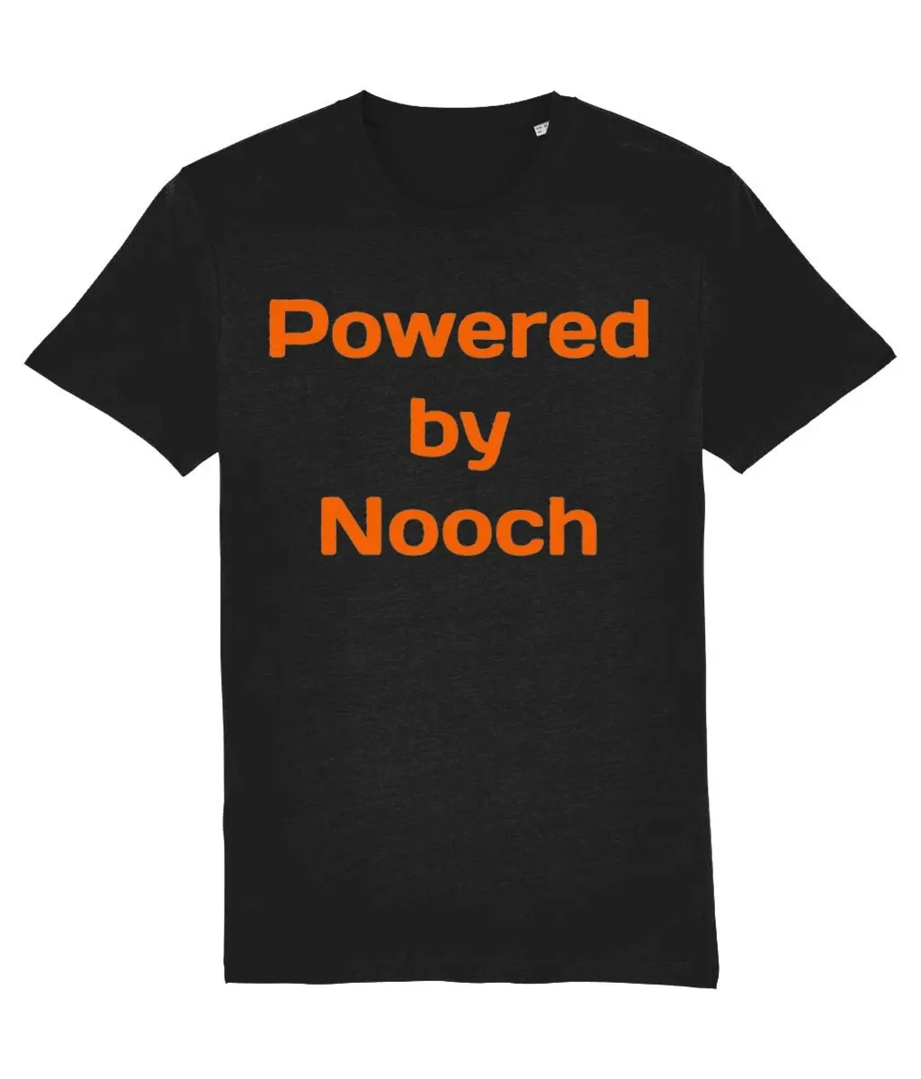 Powered by Nooch Vegan T Shirt Funny Slogan Secret Food Organic Cotton