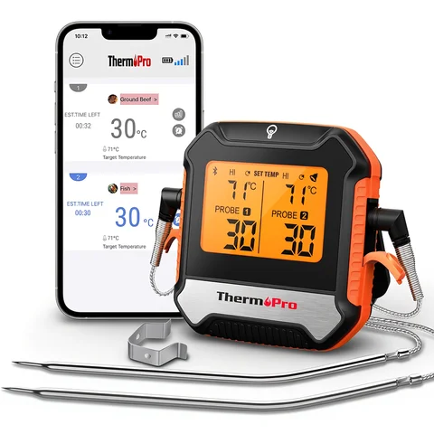 ThermoPro TP904 Bluetooth-connected APP Wireless 135M Dual Probes Digital Meat Thermometer, Kitchen Thermometer with Alarm Timer