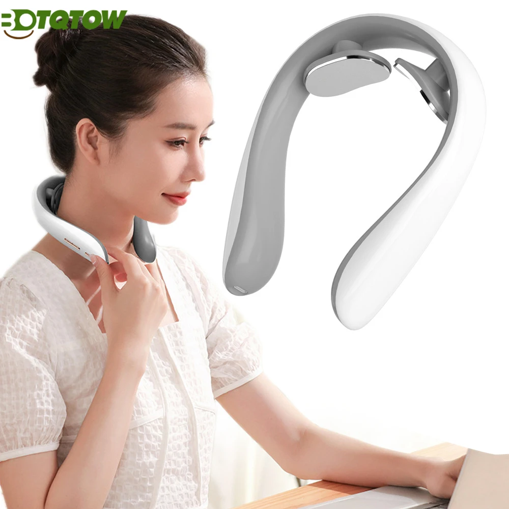 

1PCS Electric Pulse Neck Massager Intelligent Massage for Pain Relief Cordless 5 Modes 16 Levels Deep Tissue Trigger Point Gifts