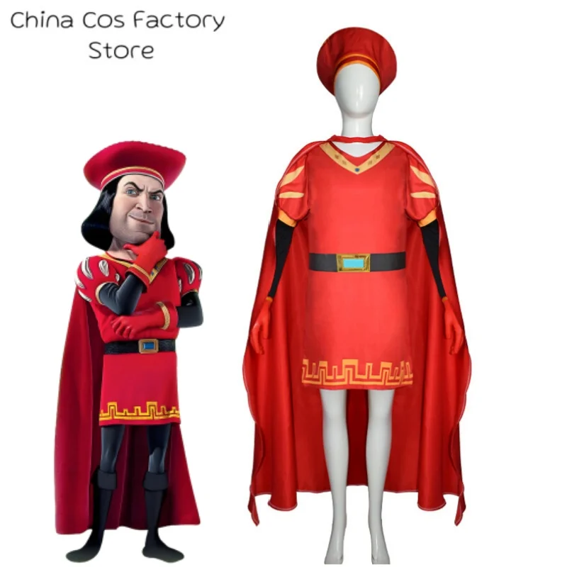 

Movie Lord Farquaad Cosplay Costume Shrek Carnival Uniform Anime Halloween Role playing holiday party Costume Women men cos Game