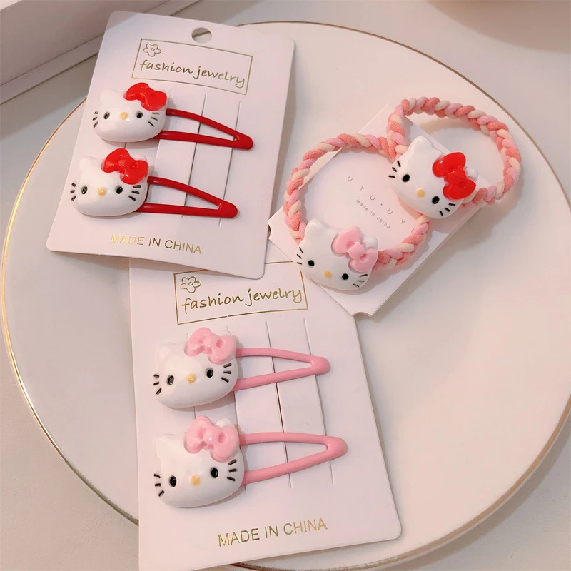 2 Stuks Kawaii Cartoon Sweet Bb Hair Clip Voor Vrouwen Meisjes Schattige Anime Kt Kat Haartouw Mode Haaraccessoires Hoofddeksels Geschenken