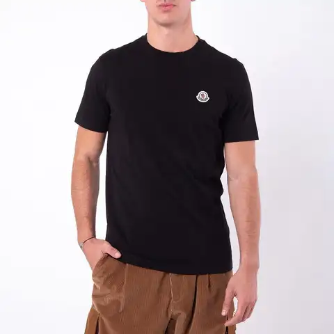 Moncler |   Camiseta Moncler com gola redonda e logotipo, tamanho pequeno