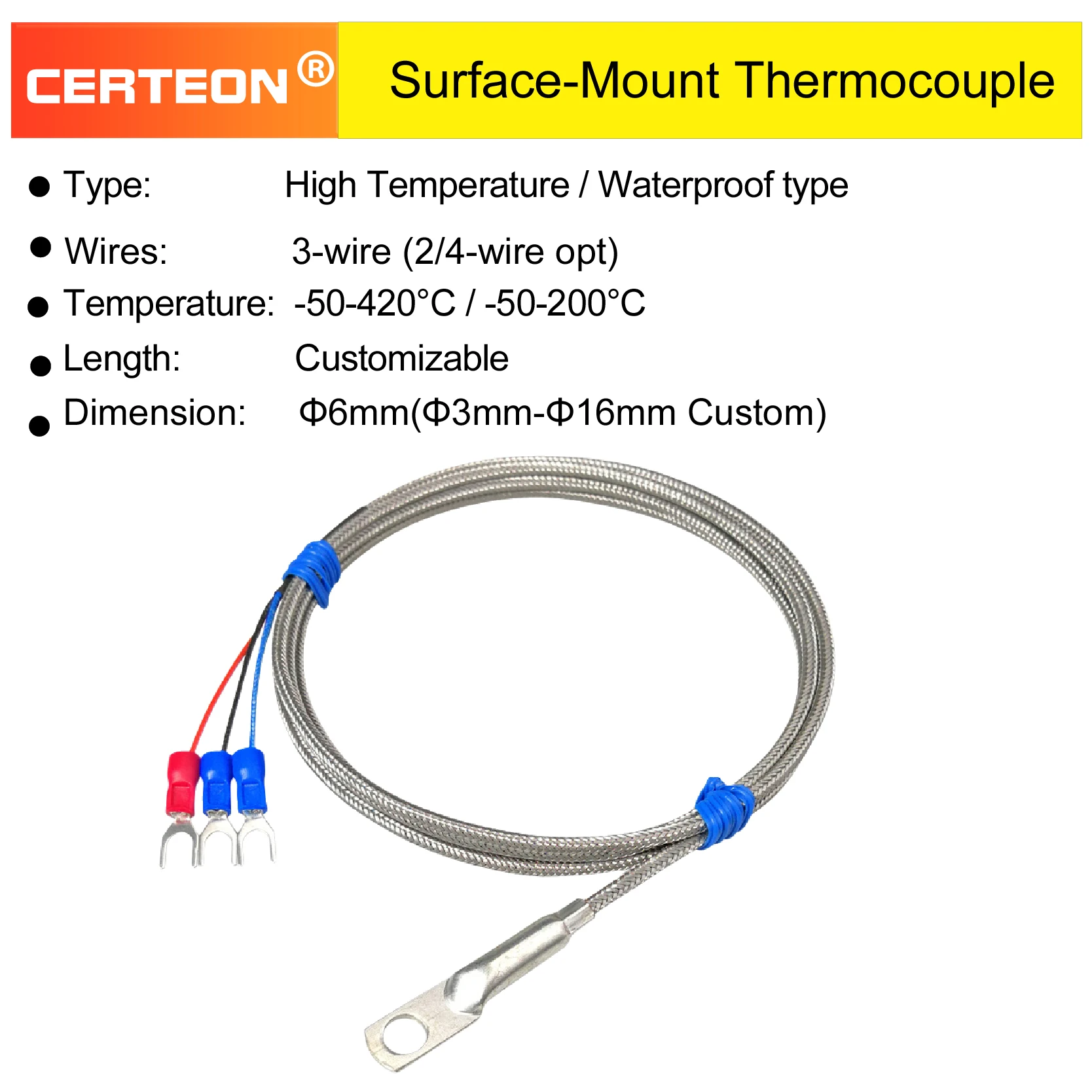 Surface Mount RTD Sensor SMD Thin Film RTD Patch Type Adhesive Temperature Sensor PT100 Stick-on RTD for Industrial Use