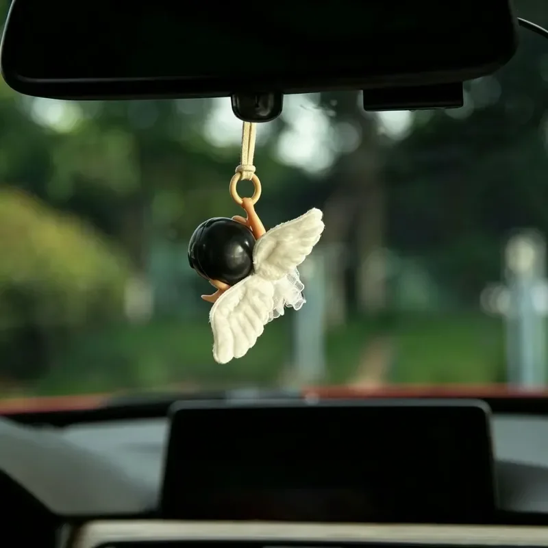 Crayon Shin-Chan Angel Ballet Mini Car Rearview Mirror Hanging Pendant Creative Car Interior Decor Exquisite Versatile Ornament view 4