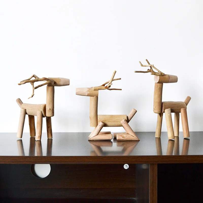 

чистый деревянный олень ручной работы. украшения Домашние украшения. Винный шкаф Шкаф для телевизора Ремесла Креативные подарки