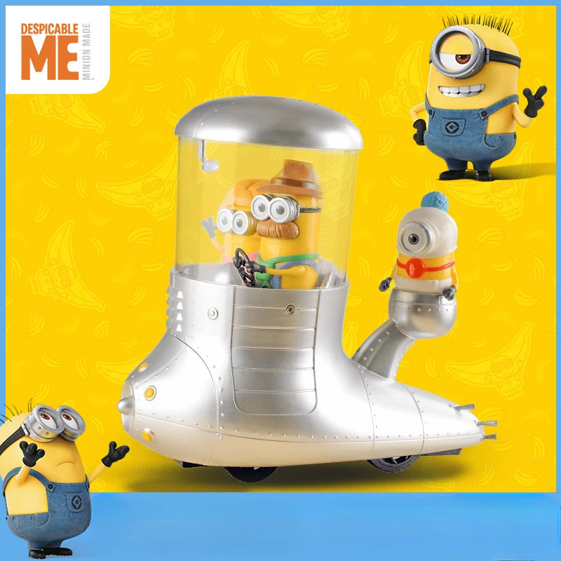 Cattivissimo Me Minions Anime Telecomando Auto Telecomando senza fili Modello elettrico Bambola creativa Figura a mano Giocattolo per bambini