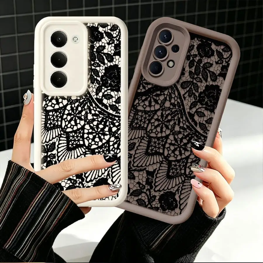 Rose Retro Lace Case for Samsung Galaxy A14 A22 A16 A25 A06 A36 A05A73 A13 A30 A11 A21s A50 A52 A35 A17 A15 A24 A12 A07 Phone