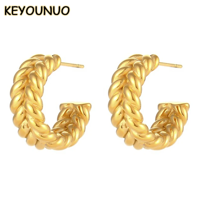 

KEYOUNUO Gold Filled Stud Earrings For Women Piercing Smooth Big Hoop Earrings Fashion Women's Party Wedding Jewelry Wholesale