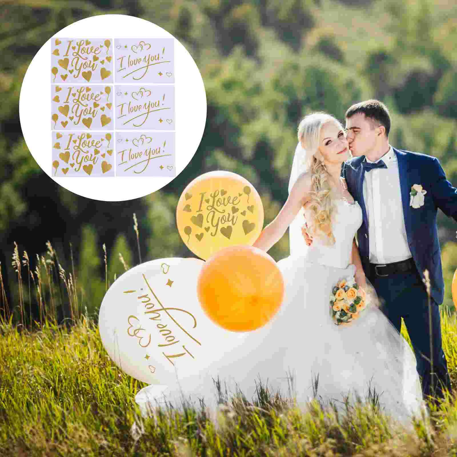 

Wedding Couple Valentines Balloon Sticker For Wedding Wall Decor Window Decals Balloon for Balloons Party Supplies