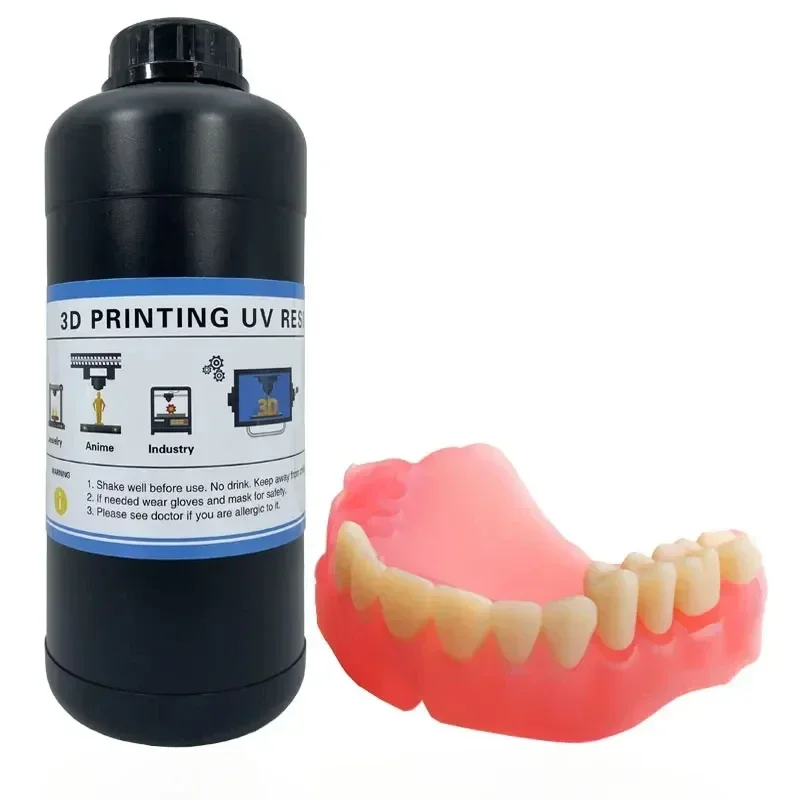 High Precision No Toxic Pink Color Dentals Resin 3D Liquid Resins 405nm for LCD DLP Printer/1000g