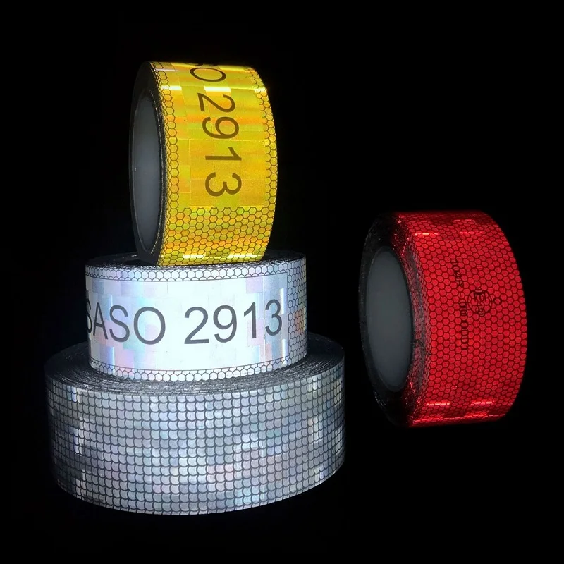 3M Popular Saudi Arabia SASO 2913 Yellow Adhesive Reflective Strip Stickers Reflective Warning Tapes For Trailer Truck Width 5cm